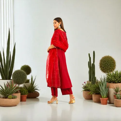 Chanderi salwar suit-A02005